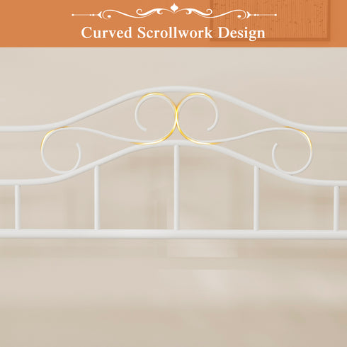 TTGIEET Metal Twin/Twin XL Headboard, Adjustable Height, Vintage Iron Scrollwork Design with Bed Frame Brackets Adapter