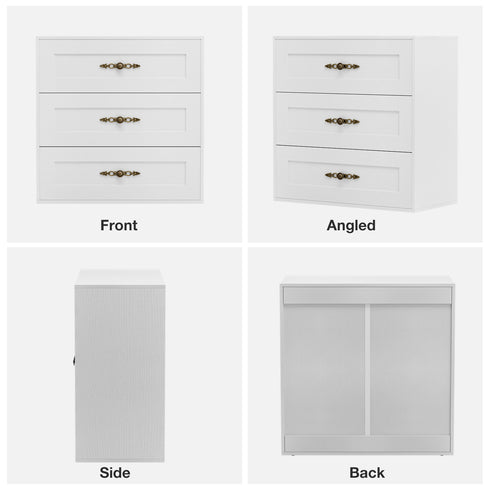 TTGIEET Wooden Dresser with 3 Large Drawers, Modular Media Console Storage Chest of Drawers, Sideboard Credenza for Living Room, Entryway, Kitchen