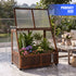 TTGIEET Wooden Cold Frame Greenhouse with Wheel, Chamber Fir Plant Cold Frame with Dual Independently Openable Flip‑Top Lids, Polycarbonate Panels Portable Plant Shelter for Balcony Patio Yard Indoor Outdoor