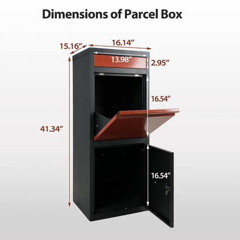 TTGIEET Package Delivery Boxes for Outdoor, 40 Gallon Large Mailbox with Lock, Weatherproof Metal Parcel Drop Safe for Porch