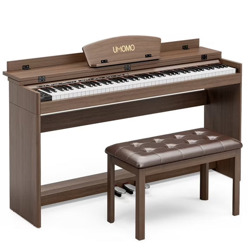 TTGIEET 88-Key Upright Digital Piano with Bench, Full-Size Electric Keyboard with Stand and 3 Pedals, Headphone Jack