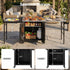 TTGIEET Outdoor Grill Cart with Storage Cabinet, Portable BBQ Prep Station Table with Foldable Sink, Stainless Steel Top, Black, Includes Waterproof Cover & Wheels