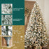 TTGIEET 7.5FT Pre-Lit Flocked Hinged Christmas Tree with 350 Warm Lights