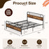 TTGIEET California King Metal Bed Frame w/Wooden Headboard, Footboard, Heavy Duty Steel Slats, Farmhouse Platform Bed Frame w/12" Under Bed Storage, No Box Spring Needed(Rustic Brown)