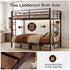 TTGIEET Full Metal Bunk Bed Frame w/ LED & USB Ports, Dual Guardrails, 2 Ladders, Heavy-Duty