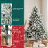 TTGIEET 6FT Pre-Lit Flocked Hinged Christmas Tree with 250 Warm Lights
