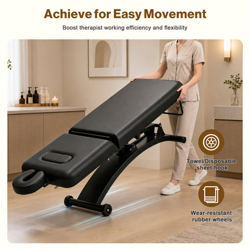 TTGIEET 550 lbs Electric Lift Massage Table, Height Adjustable Spa Esthetician Bed with Remote Control, 55° Adjustable Backrest