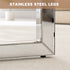 TTGIEET Mirrored Glass Coffee Table, Modern 2-Tier Tempered Glass End Table with Sturdy Metal Legs, Rectangle Silver Tea Table for Living Room, Office, Home