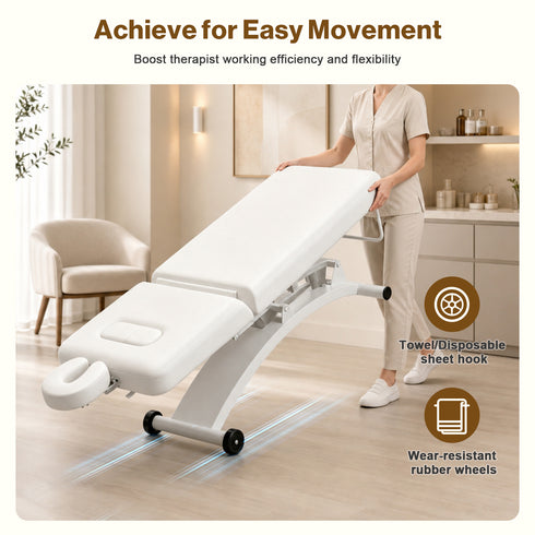 TTGIEET 550 lbs Electric Lift Massage Table, Height Adjustable Spa Esthetician Bed with Remote Control, 55° Adjustable Backrest