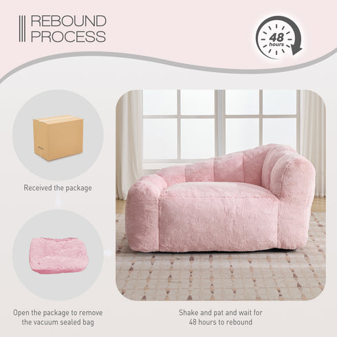 TTGIEET Dog Sofa Couch Bed for Medium, Large Dogs, 51" Pet Sofa with Faux Fur Fabric, Comfortable Pet Couch with Backrest and Armrests