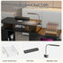 TTGIEET Manicure Table w/LED Light & Lamp, Nail Desk Nail Tech Table w/Dust Collector & Charging Station, Nail Station w/Acrylic Display Rack, Drawers & Glass Door Cabinet
