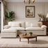 TTGIEET Chenille Cloud Couch L-Shaped, 2-Seat Sofa with Movable Ottoman, Oversized Loveseat Couch for Living Room