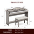 TTGIEET 88-Key Upright Digital Piano with Bench, Full-Size Electric Keyboard with Stand and 3 Pedals, Headphone Jack