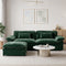 TTGIEET Chenille Cloud Couch L-Shaped, 2-Seat Sofa with Movable Ottoman, Oversized Loveseat Couch for Living Room