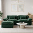 TTGIEET Chenille Cloud Couch L-Shaped, 2-Seat Sofa with Movable Ottoman, Oversized Loveseat Couch for Living Room
