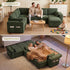 TTGIEET 7-Seater U-Shaped Sectional Sleeper Sofa, Reversible Pull-Out Sofa Bed with Storage & Cup Holders, Corduroy Couch for Living Room