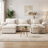 TTGIEET Chenille Cloud Couch U-Shaped, 3-Seat Sofa with Two Movable Ottomans, Oversized Sectional Couch for Living Room