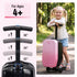 TTGIEET Kids Scooter Luggage, 20 Inch Foldable Ride-On Suitcase with LED Wheels, 40L Capacity, Adjustable Handlebar