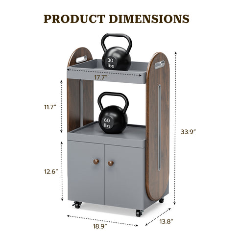 TTGIEET Salon Trolley Cart with Lockable Rolling Wheels, Esthetician Cart with Open Storage Shelves& Cabinet for Beauty Salon