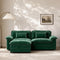 TTGIEET Loveseat with Chaise Ottoman, L-Shaped Chenille Cloud Couch for Living Room