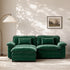 TTGIEET Loveseat with Chaise Ottoman, L-Shaped Chenille Cloud Couch for Living Room