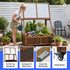 TTGIEET Wooden Cold Frame Greenhouse with Wheel, Chamber Fir Plant Cold Frame with Dual Independently Openable Flip‑Top Lids, Polycarbonate Panels Portable Plant Shelter for Balcony Patio Yard Indoor Outdoor