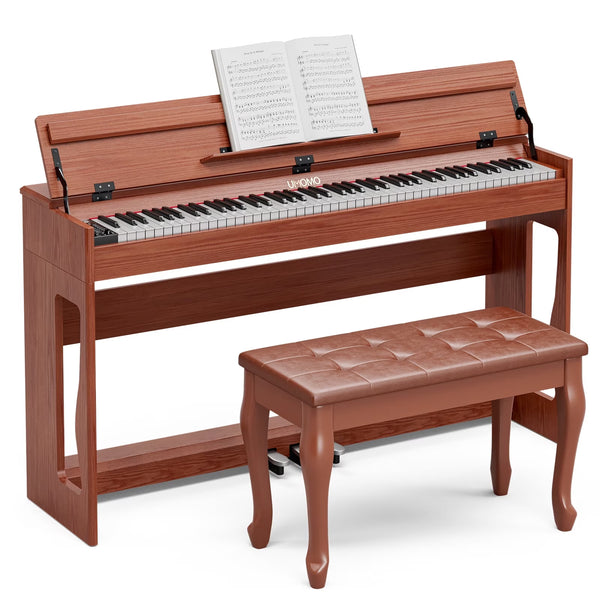 UMOMO 88 Weighted Key Digital Piano with Duet Piano Bench, Beginner Keyboard Piano Full Size Heavy Hammer Weighted Action Electric Piano Keyboard with USB MIDI