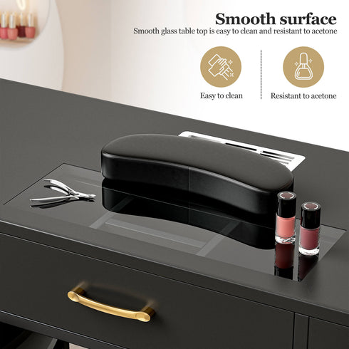 Paddie Nail Desk, built-in dust collector, multi-drawers