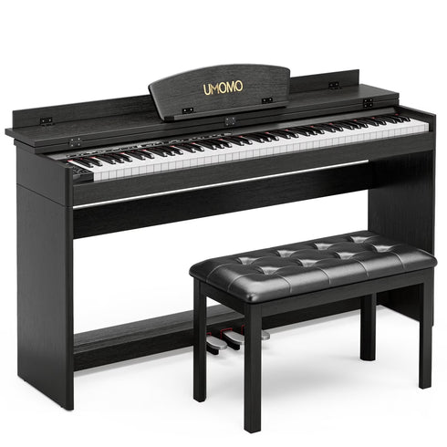 TTGIEET 88-Key Upright Digital Piano with Bench, Full-Size Electric Keyboard with Stand and 3 Pedals, Headphone Jack