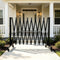 TTGIEET 10FT Expandable Metal Barricade with Lockable Casters, 0-180° Rotatable Foldable Weather Resistant Safety Fence for Patio, Garden, Stairway