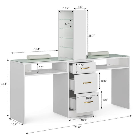 Paddie Double Manicure Table
