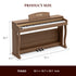 UMOMO U-732 88 Weighted Key Digital Piano with Adjustable Light, Hammer Action Electric Piano with Piano Stand, Full Size Electronic Piano Keyboard for Beginner, Adults, Brown