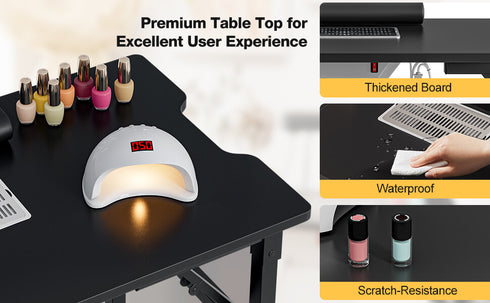 Upgraded! Paddie Foldable Nail Table with Storage