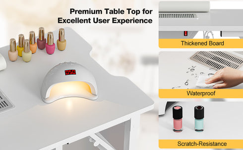 Upgraded! Paddie Foldable Nail Table with Storage