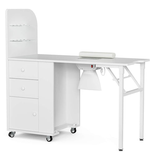 Upgraded! Paddie Foldable Nail Table with Storage