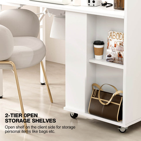 Upgraded! Paddie Foldable Nail Table with Storage