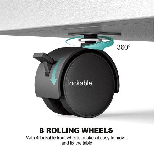 Paddie Glass Top Manicure Table, dust collector, multi-drawers