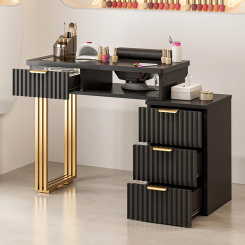 Paddie Nail Table with Built-in Dust Collector, visible light