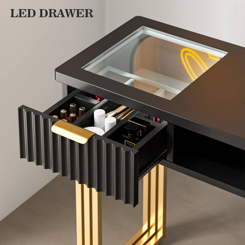 Paddie Nail Table with Built-in Dust Collector, visible light