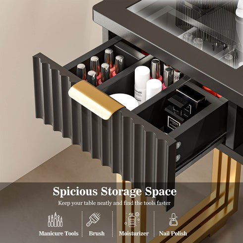 Paddie Nail Table with Built-in Dust Collector, visible light