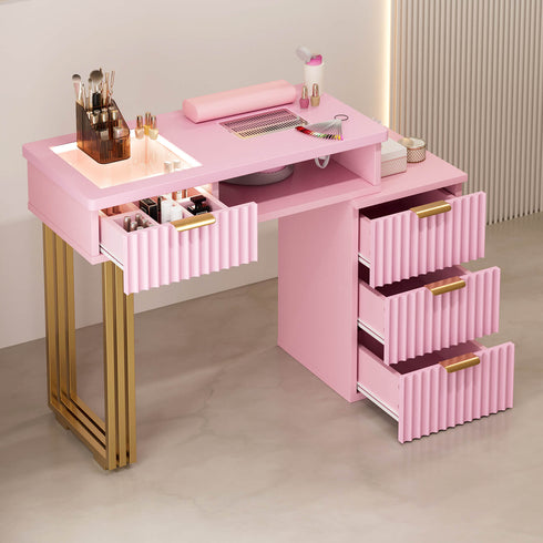 Paddie Nail Table with Built-in Dust Collector, visible light