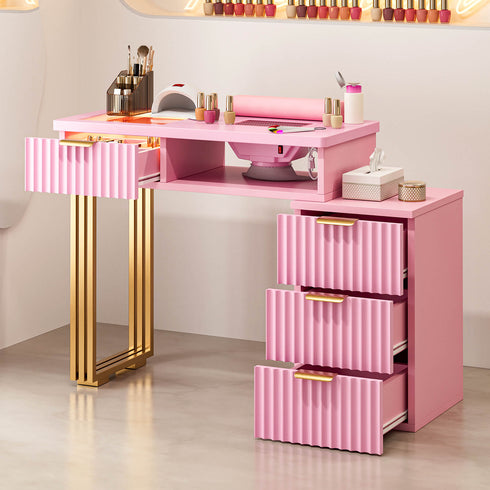 Paddie Nail Table with Built-in Dust Collector, visible light