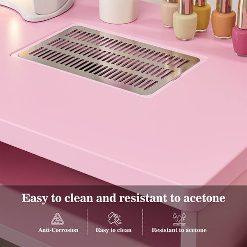 Paddie Nail Table with Built-in Dust Collector, visible light