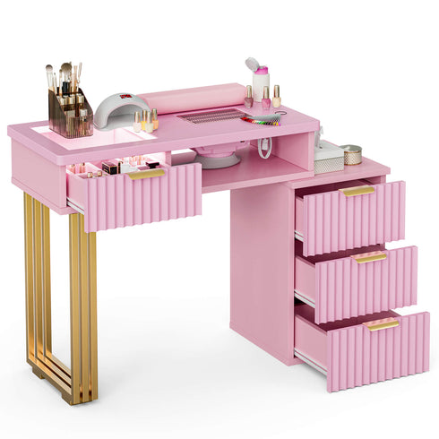 Paddie Nail Table with Built-in Dust Collector, visible light