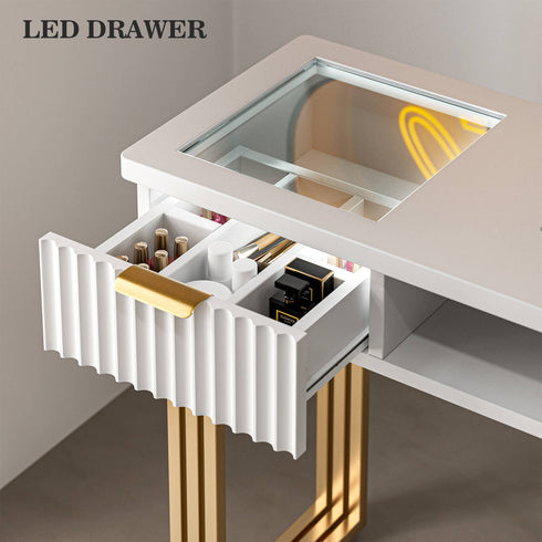 Paddie Nail Table with Built-in Dust Collector, visible light