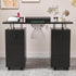 Paddie Nail Desk with Glass Top, dust collector, multi-drawers