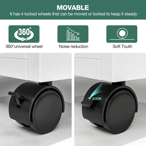 Paddie Nail Desk with Glass Top, dust collector, multi-drawers