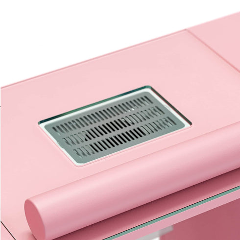 Paddie Nail Desk with Glass Top, dust collector, multi-drawers