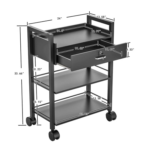 Paddie 3-Layer Salon Trolley Cart