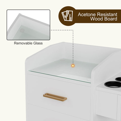 TTGIEET Salon Storage Trolley Cart with with Lockable Wheels, Beauty Rolling Hair Cart with Drawers& Dryer Holder, Salon Stations Cabinet for Beauty Spa Barbershop